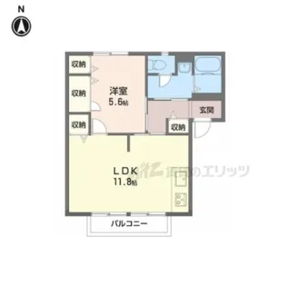 アルシオネAB【A101号室】の間取り