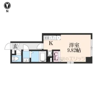 attrice東堀川【403号室】の間取り