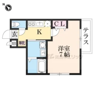YUMARIN7一乗寺【103号室】の間取り