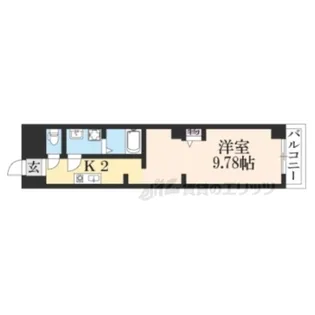 朱雀館【404号室】の間取り