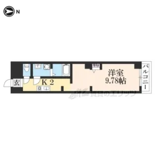 朱雀館【504号室】の間取り