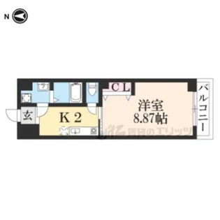 朱雀館【307号室】の間取り