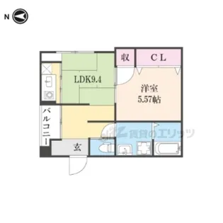 朱雀館【406号室】の間取り