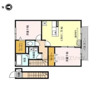 メゾンeコート A棟【202号室】の間取り