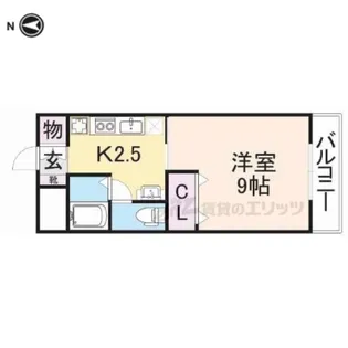 コーポ悠楽里【2-8号室】の間取り