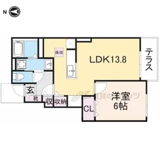 メゾン・カレント【1階】の間取り