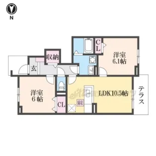 ヴィルメゾンD【1階】の間取り