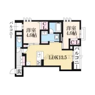 ヴィスターリ桂【301号室】の間取り