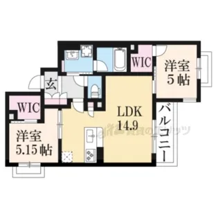 ヴィスターリ桂【202号室】の間取り