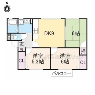 ルミエール二階堂【1階】の間取り