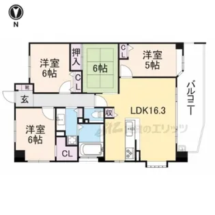 レイセニット奈良グラン・ヴェルジェ【4階】の間取り