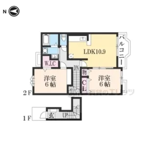 カーサモデルノ【2階】の間取り