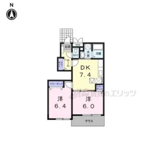 カーサモデルノ【1階】の間取り