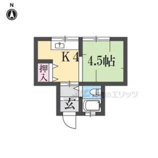 ヤマト洛西【202号室】の間取り