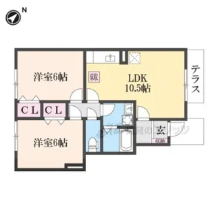 ロイヤルコート越坊 A棟【1階】の間取り