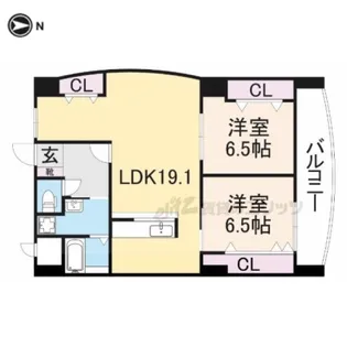 レモンシャトー【403号室】の間取り
