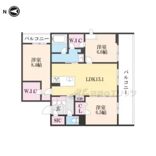 シャーメゾン ネクサス【407号室】の間取り