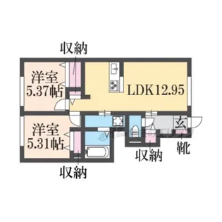 グランコンフォート【102号室】の間取り