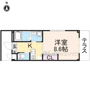 クラウディア中宮【2階】の間取り