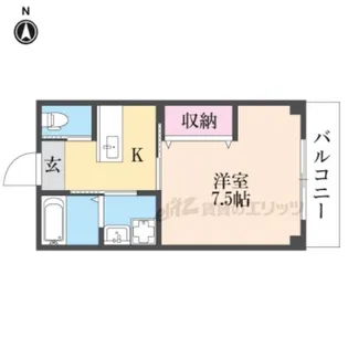 クラウディア中宮【1階】の間取り