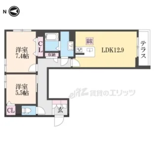 リリオス【101号室】の間取り