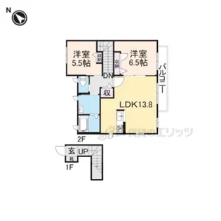 モン・ヴェールH【2階】の間取り