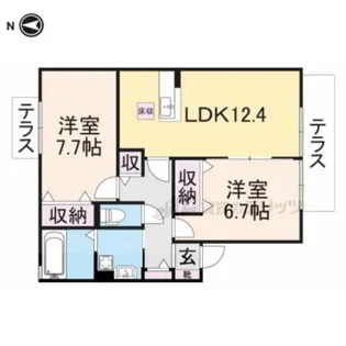 カーサフルーレ?・?【1階】の間取り