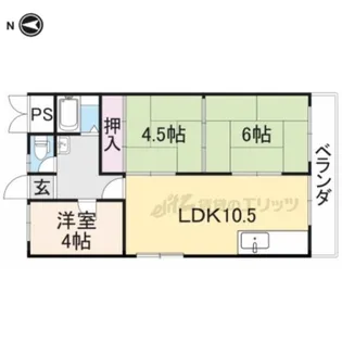 キッコーハイツ岡山手【402号室】の間取り