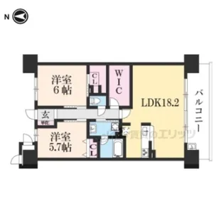 サーパスにおの浜【13階】の間取り