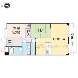 レジデンスコマイ【5階】の間取り