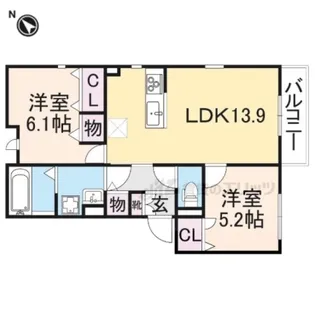 Forest Maison南草津W棟【W202号室】の間取り