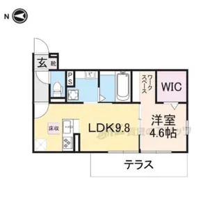 フロレゾン北花山B【1階】の間取り