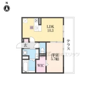 フロレゾン北花山A【1階】の間取り