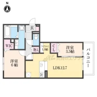 フロレゾン北花山A【3階】の間取り