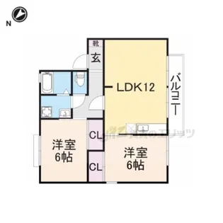 グリーンタウン杉原 F棟【2階】の間取り