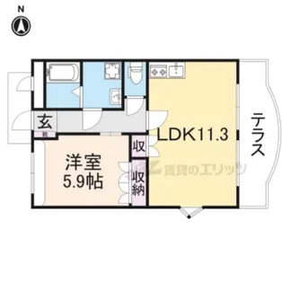パラシオ ヴィノ ティント【107号室】の間取り