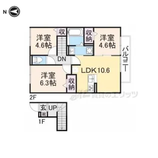 ソレイユかつらぎ【201号室】の間取り
