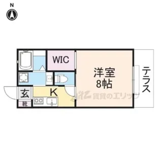 レーブ秋篠【1階】の間取り