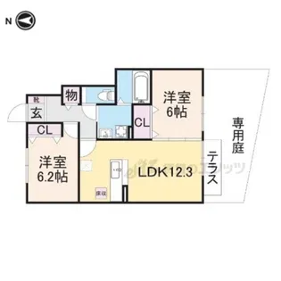 カメリア【B102号室】の間取り