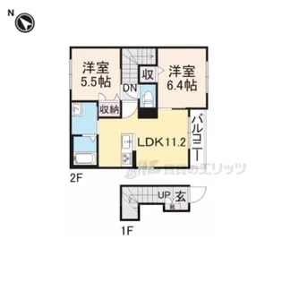 シャーメゾン ヴィオレッタ【201号室】の間取り