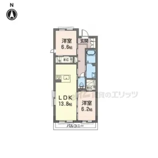 リラフォート大安寺【206号室】の間取り