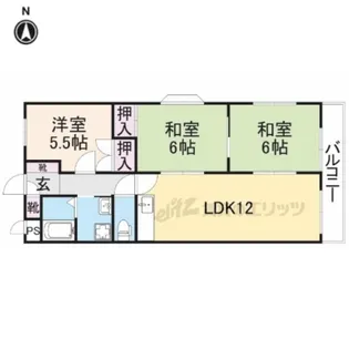 ウエストサイド楠葉【306号室】の間取り