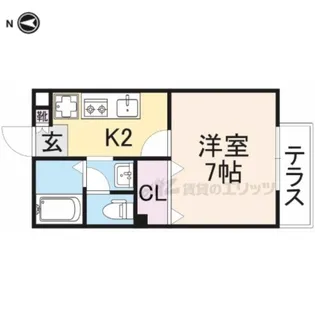 シャンテ香里【1階】の間取り