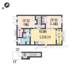 ルミエール周枳B【2階】の間取り