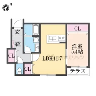 プランドール壱分【1階】の間取り