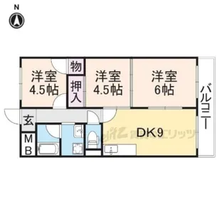 矢埜ハイツ【405号室】の間取り