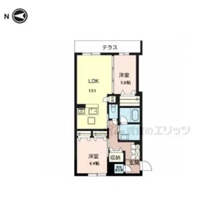 シャーメゾンレジデンスあすか【1階】の間取り