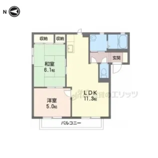 カーサ九条【2階】の間取り