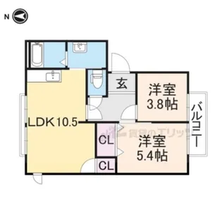 エクセル青垣【1階】の間取り