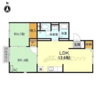 奥野ハイツ【1階】の間取り